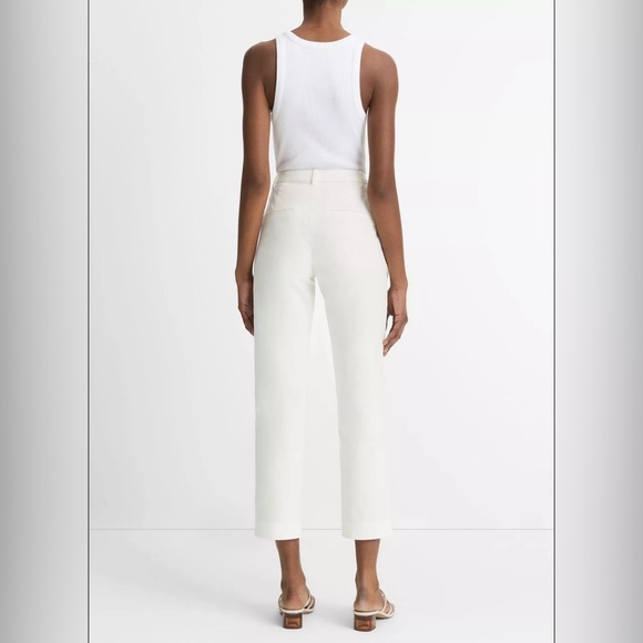 VINCE Mid-Rise Italian Stretch-Cotton Chino Pant Sz 4 White - Picture 3 of 15